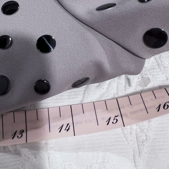 Stella & Jamie Studded Gray Puff Sleeve Crop Top Size XS X-Small NWOT - Picture 11 of 11